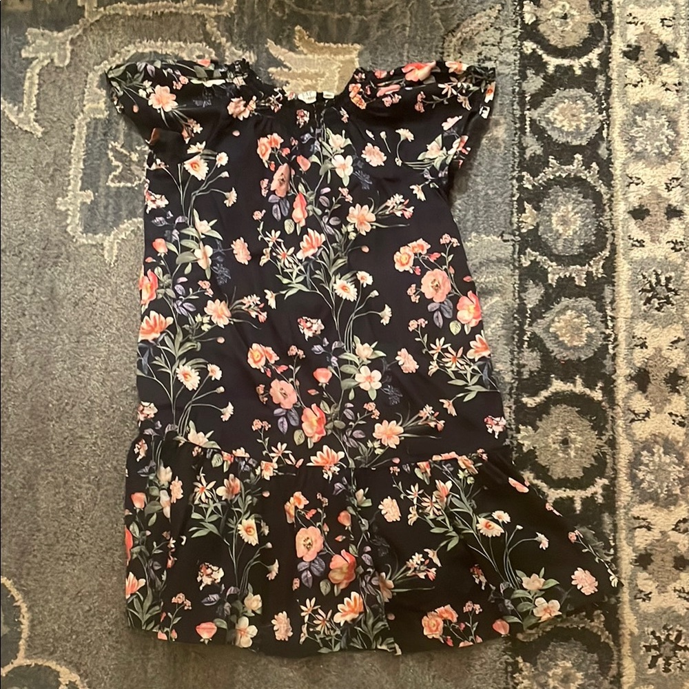 Floral Black Kids Dress